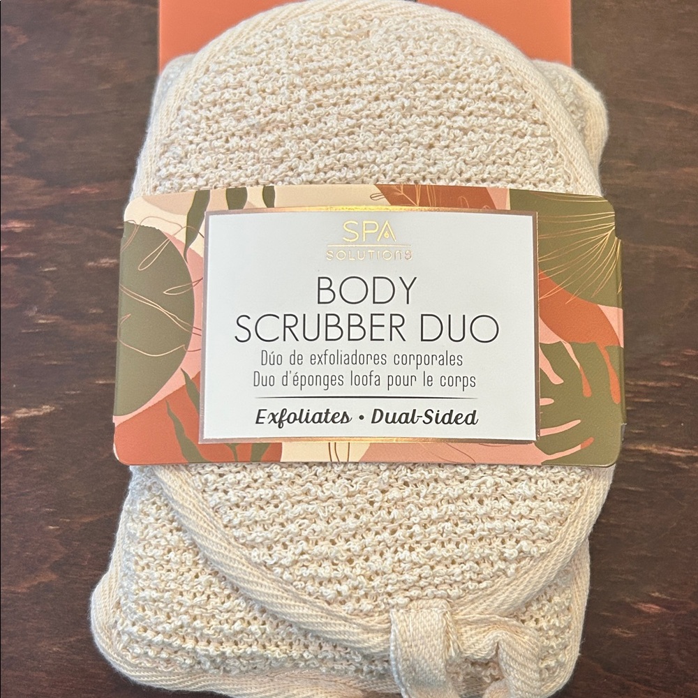NWT.  Cala Spa Solutions Body Scrubber Duo in Cream